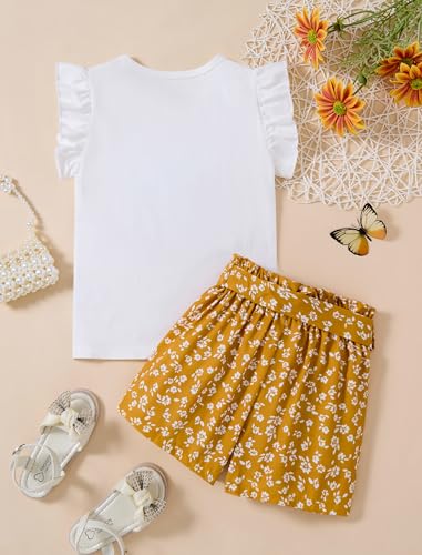 Image of Girls Summer Outfits Cute Sleeveless Top High Waisted Short Sets with Pockets Teen Girl Clothes Size 6-14 T