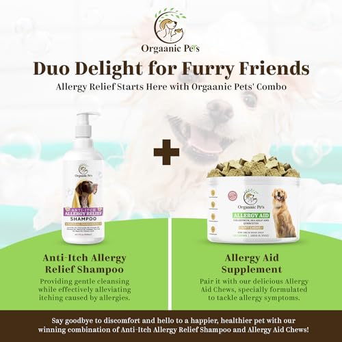 Anti-Itch Dog Shampoo: with 9 Natural Essential Oils and Ingredients – RELIEVES discomfort from Skin Allergies -Moisturizing – Anti-inflammatory – Calming Anti-Itch Dog Shampoo: with 9 Natural Essential Oils and Ingredients – RELIEVES discomfort from Skin Allergies -Moisturizing – Anti-inflammatory – Calming