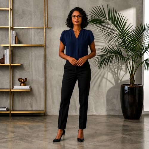 Image of Keiraa Women Blouse Half Sleeves Office Lady Shirt Women Tops