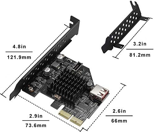 EZDIY-FAB USB3.1 Gen2 Internal 20-pin Front Panel Connector Expansion Card 10 Gbit/s USB 2.0 PCI Express 3.0 X2 Adapter for Desktop PCs (ASM3142)
