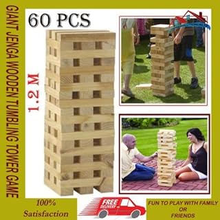 FastWrite Wooden Giant Tumbling Tower Fun Garden Family Outdoor Game - Next Day Delivery