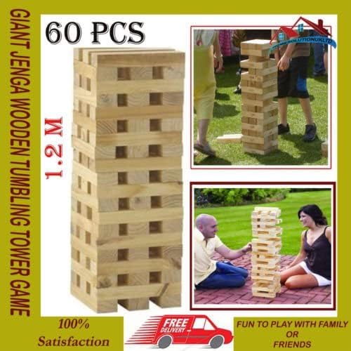 FastWrite Wooden Giant Tumbling Tower Fun Garden Family Outdoor Game - Next Day Delivery