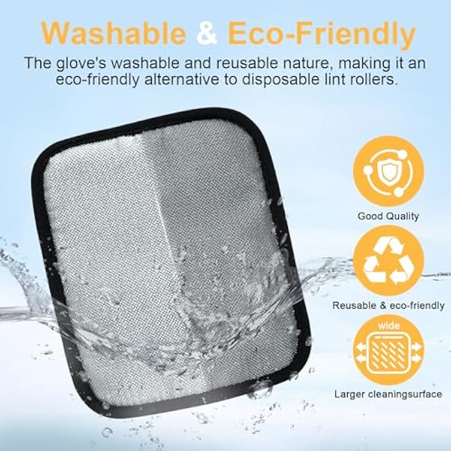 Pet Hair Removal Glove for Cats & Dogs, 2025 Newly Upgraded Electrostatic Pet Hair Removal Gloves, Reusable Pet Hair Remover Tool for Clothing, Couch, Carpet, Car Seat (2PCS)-652QQzRX