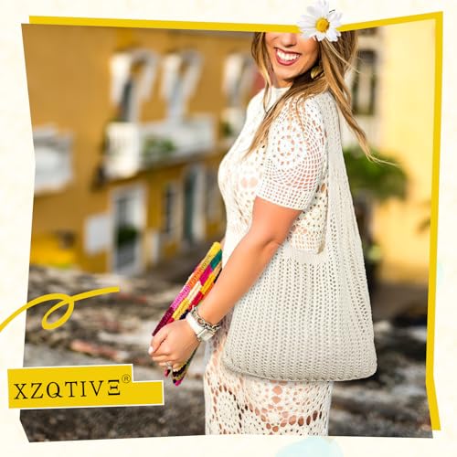 Bolso tote tejido para mujer para playa y verano miniatura 2