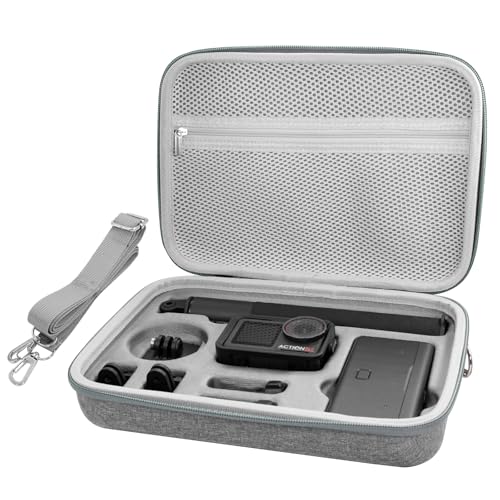 REYGEAK Osmo Action 5 Pro – Grand étui de Transport Portable, Sac à bandoulière, étui Rigide étanche Compatible avec Les Accessoires DJI Action 5 Pro/Action 4 Adventure Combo (Grande Taille)