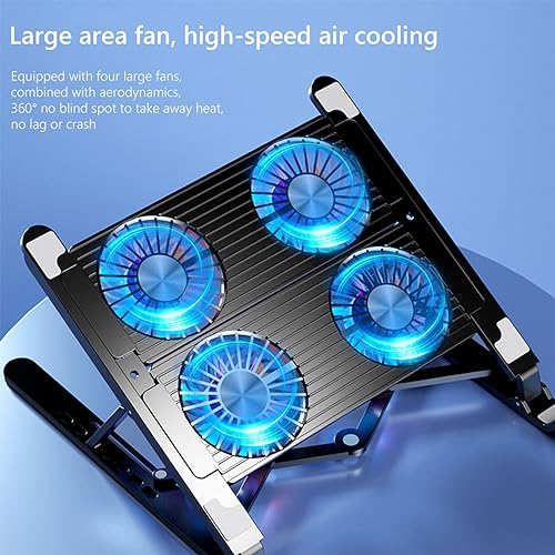 Base para portátil con ventiladores y altura ajustable miniatura 3