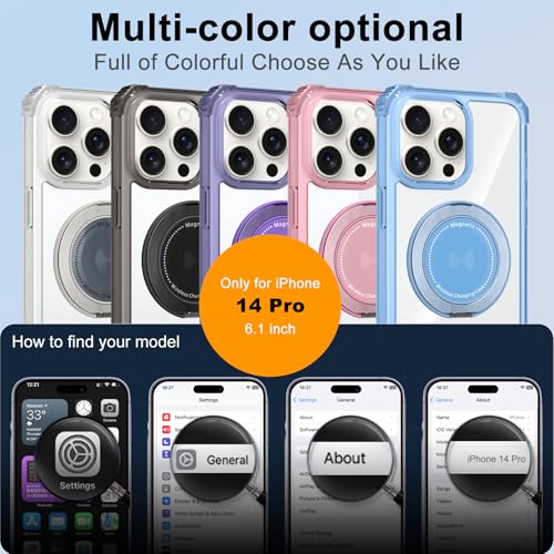 Coque iPhone 14 Pro rotative pour éviter les chutes et charger sans fil