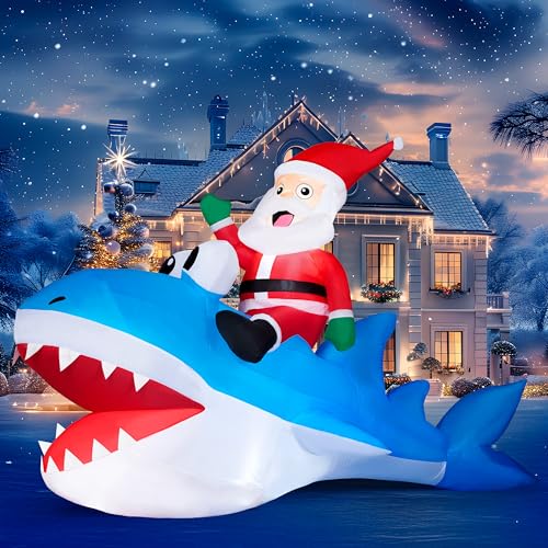 JOYIN Christmas Inflatables Santa Outdoor Decorations,...