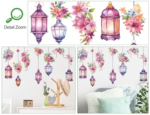 Vinilos decorativos de pared con flores colgantes para sala y dormitorio miniatura 2