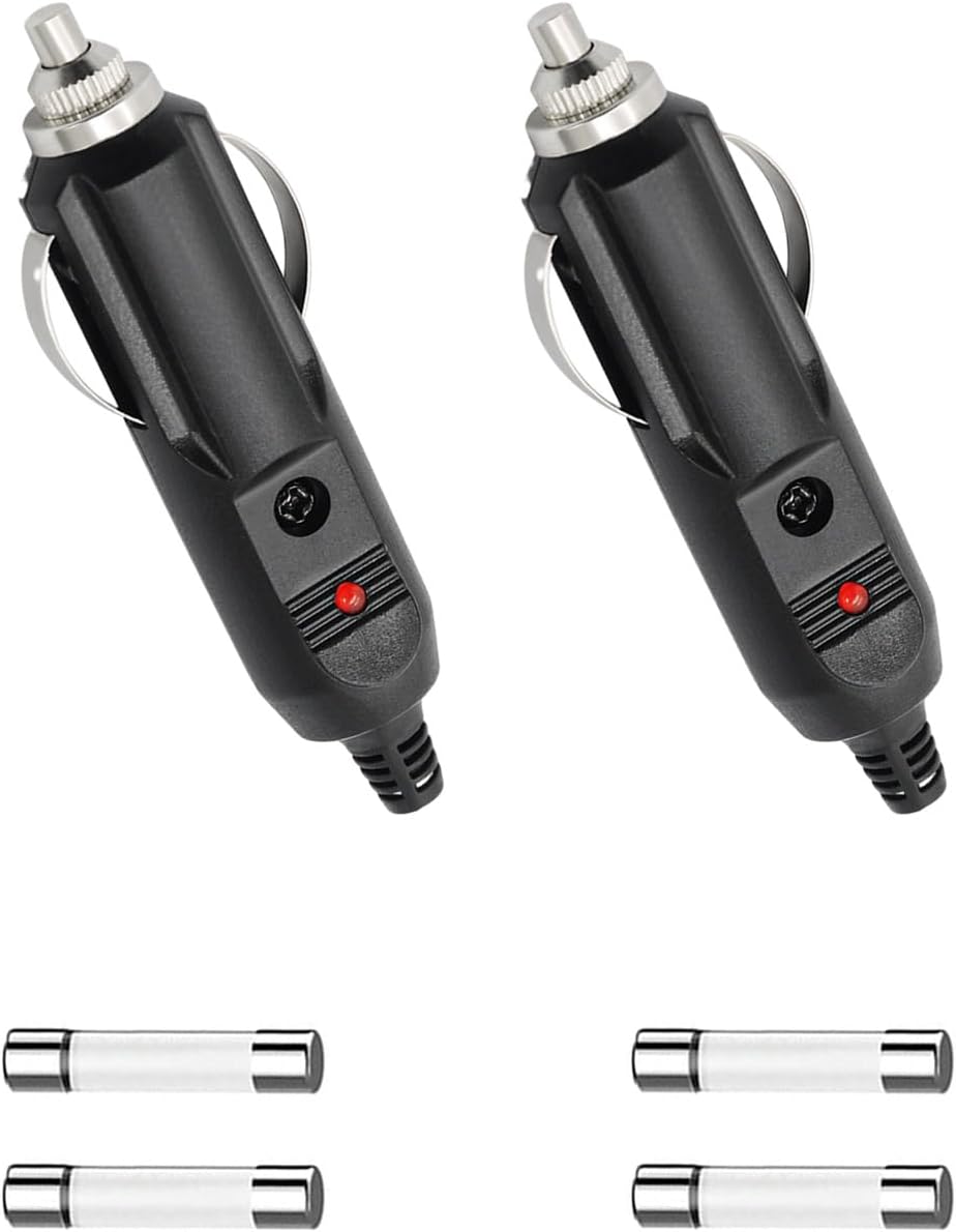 Dickno 2PCS Cigarette Lighter Male Plug, 12V Aux Socket