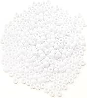 Vista 8 de Gxueshan 1000 cuentas acrílicas blancas de poni de 0.236 x 0.315 pulgadas a granel para pulseras de amistad, collares, joyería, aretes, trenzado