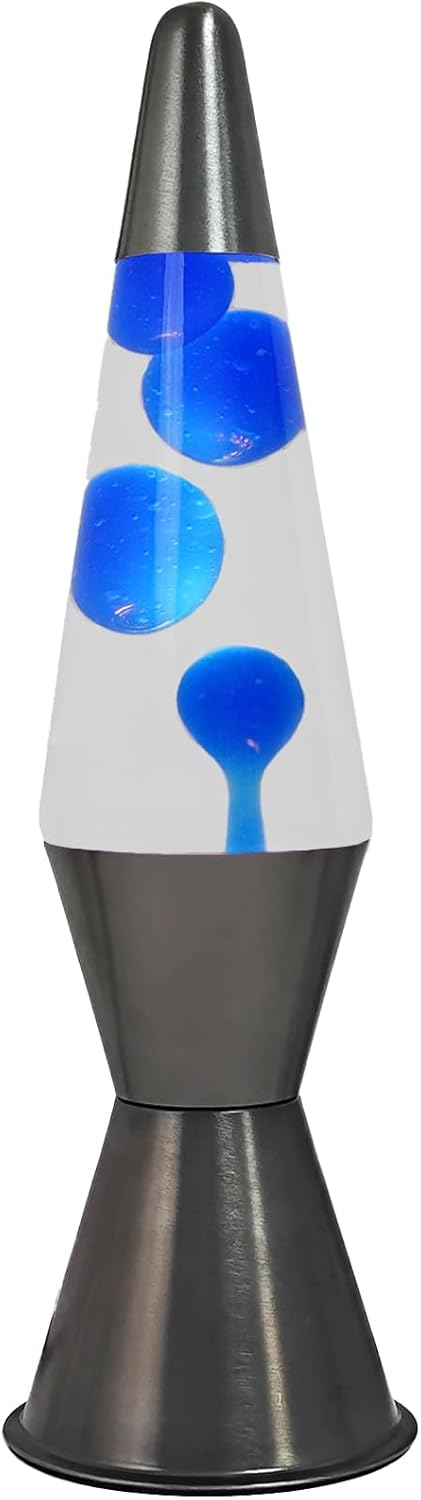 16 Inch Liquid Motion Lamp, Transparent Magma Motion Lamps with Blue Wax, Relaxing Night Light Home Decor for Contemplation, Suitable for Living Room Bedroom Office