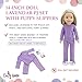 Emily Rose 14 Inch Doll Purple Polka Dot Pajama Set Gift Boxed | USA Brand 3-Piece Sleeping Outfit with Fluffy Puppy Slippers | Encourages Creative Learning | Fits Wellie Wisher & Glitter Girl Dolls