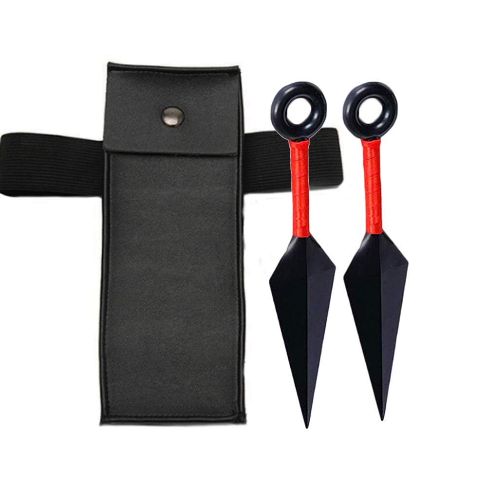 Cosplay Kunai Bag and 2PCS Kunai, for Cosplay Ninja Theme Party, Toy, Black