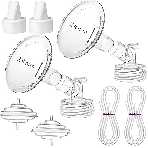 PumpMom-us 24mm Flange Pump Parts for Spectra S2 Spectra S1 Spectra 9 Plus Breastpump, Flange Valve Tubing Backflow Protector, Not Original Spectra S2 Accessories (24mm)