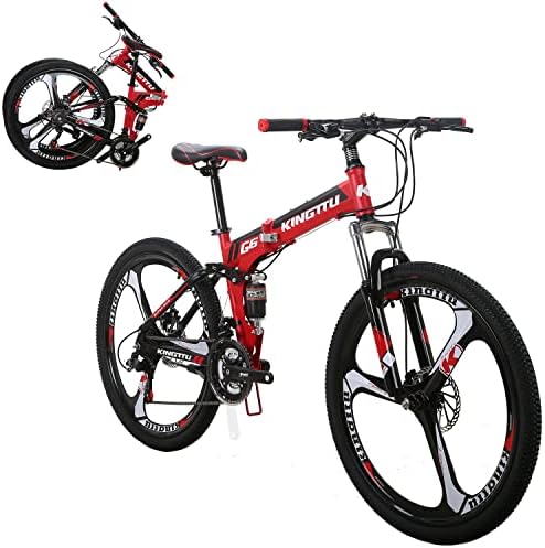 EUROBIKE OBK G4/G6 26″ Full Suspension Folding Mountain Bike 21 Speed Bicycle Men or Women MTB Foldable Frame