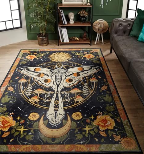 Tapete decorativo Boho 4'x6' moody black Faux Wool miniatura 1
