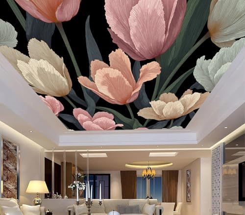Decoración de pared para sala de estar mural flores 200x140 cm 7