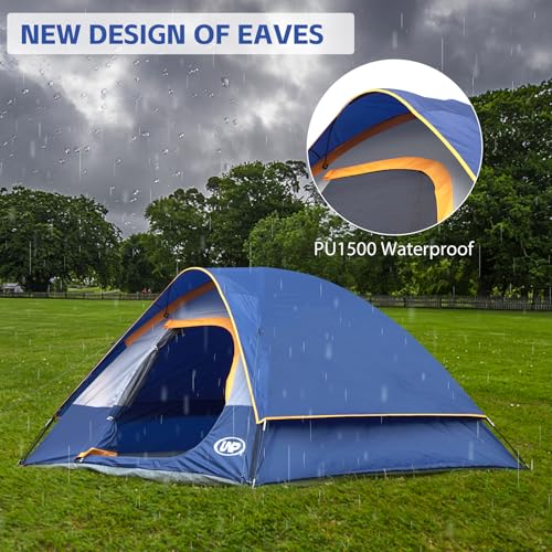 Image of Camping Tent 2-4 Person, Waterproof Windproof Tent with Rainfly Easy Set up-Portable Dome Tents for Camping