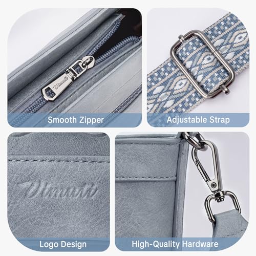 Image of Crossbody Purses for Women, Trendy Embossed Vegan Leather Bucket Bag, Travel Shoulder Handbag with 2 Detachable Straps