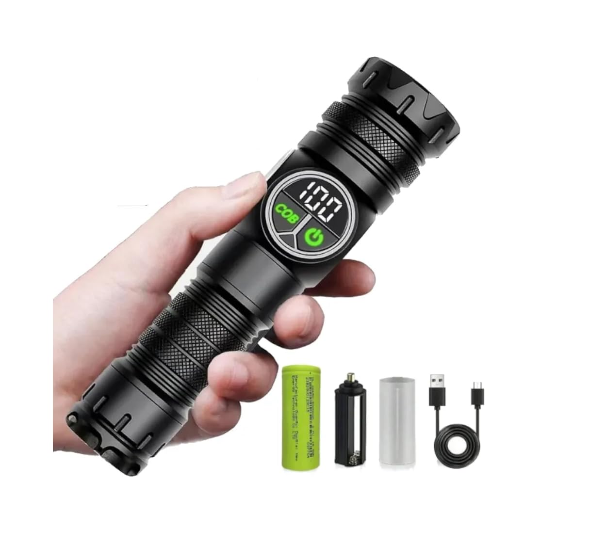 ASTIKAYA High Power Rechargeable Torch Light Long Range |5000mAh Battery | Waterproof Emergency LED Light | Camping, Outdoor, Home Use | USB Charging | Self Defense Flashlight(9 Mode Torch)-picture-41