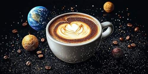 Broderie Diamant Tasse à Café 80x160cm | Idée Cadeau Anti-Stress Idéale Adulte & Enfant