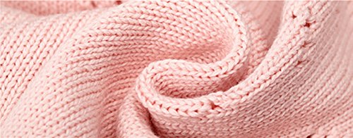 Asherangel Toddler Girls Crochet Sweater Dress Collar Cable Knit Sweater Jumper Pink 12-18M4