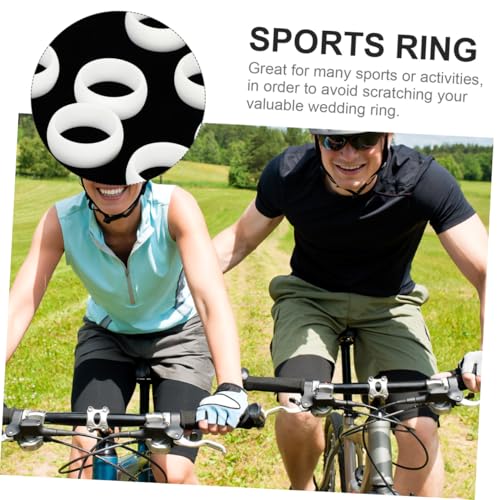 Anillas deportivas de silicona para hombre, 8 piezas miniatura 6
