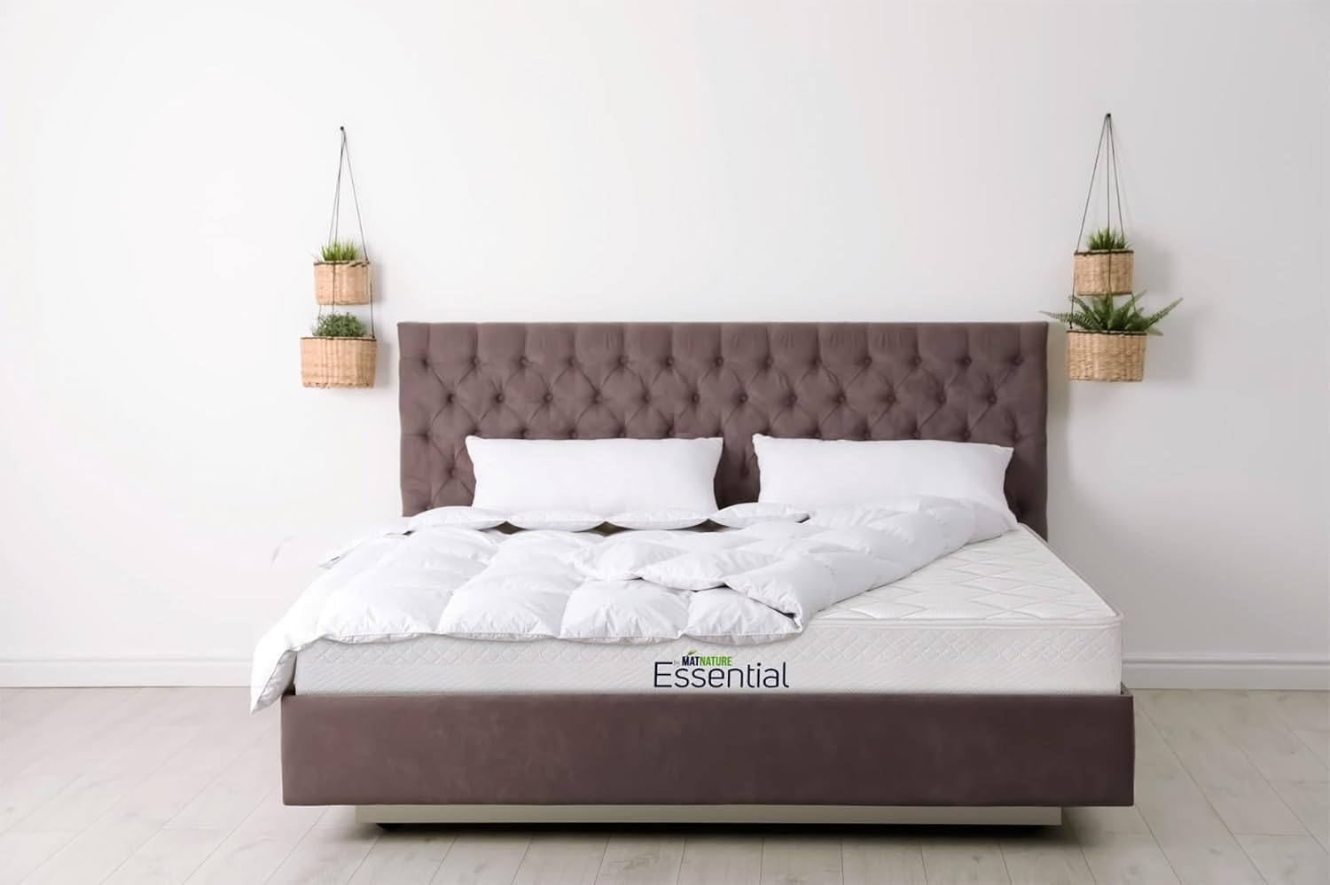 Matnature | Essential | Colchón Viscoelástico | Núcleo HR (High Resilience) Compactado | Reversible Verano-Invierno | Altura 24 cm | Regalo 2 Almohadas (135 x 190 cm)