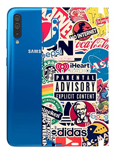 Image of AtOdds - Samsung Galaxy A50 Mobile Back Skin Rear Screen Guard Protector Film Wrap (Coverage - Back+Camera+Sides) (Explicit Graffiti)