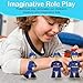 FUNERICA Police Officer Toy Figures- 4 Detailed Policeman & Police Chief - Imaginative Play Action Figures for Toddlers & Kids Roleplay - Little People Figurines - Mini Community Helpers