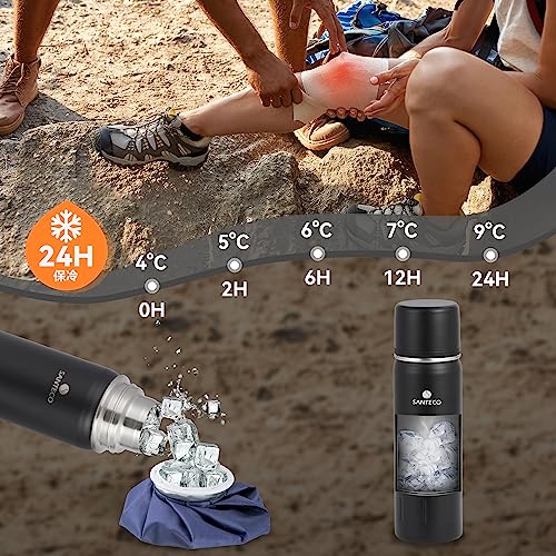 SANTECO Thermoskanne Thermosflasche Edelstahl 1l, 500ml, Auslaufsicher Isolierflasche mit Trinkbecher für unterwegs, Kaffee & Tee für Kinder, Sport, BPA-Frei, 24H Kalt & 12H Heiß 2