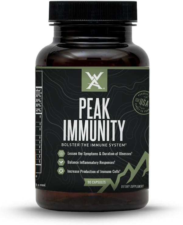 Wilderness Athlete - Peak Immunity | Vitamin D, Vitamin C, Zinc Supplements - Immune System Support - NAC Supplement - Quercetin, Elderberry, & Mushroom Supplement - Elderberry Capsules