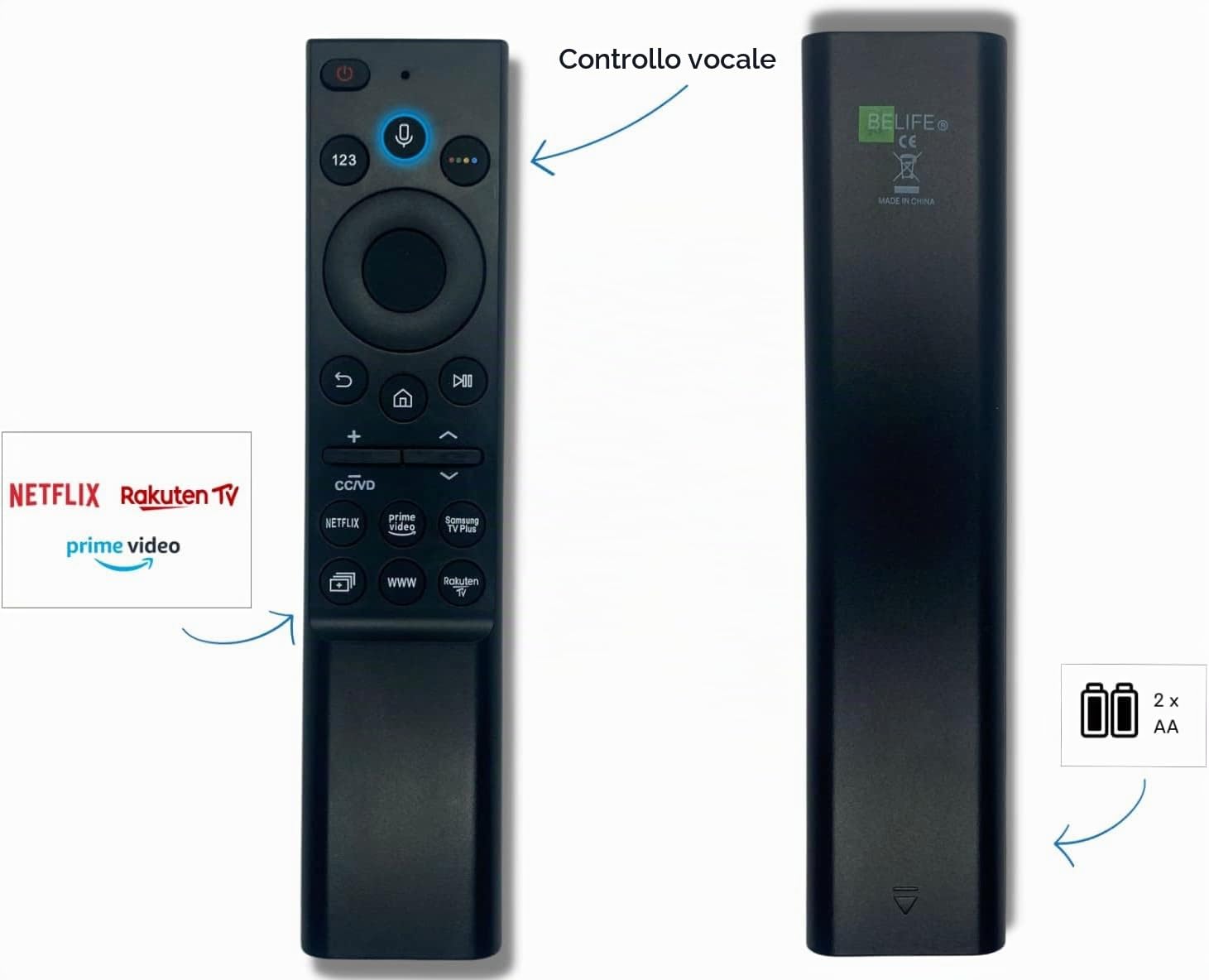 Telecomando Sostitutivo Per TV CHIQ Schneider – 55BU800, 43BU800, 43BL700, 32BL600, U58H7S E Altri Modelli