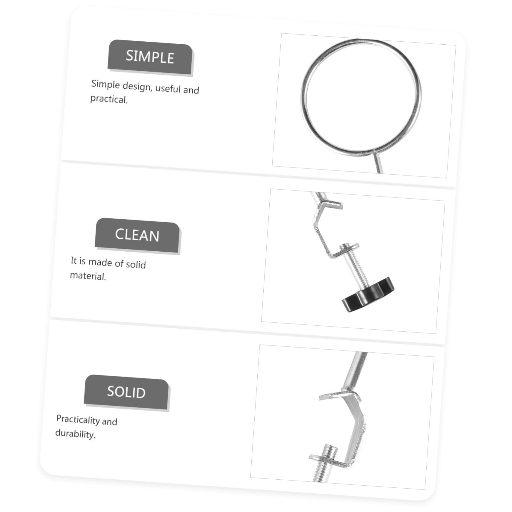 Gatuida 12pièces Support De Laboratoire Avec Pinces à Anneau Matériel De Chimie De Supports Pour Expériences Scientifiques Compris Moyen Et Anneau