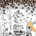 WEBEEDY 3 Pcs Coffee Time Furniture Transfer Stickers Wall Decals,11.8x5.9'' Peel and Stick Wallpaper Murals with Scraper, DIY Timeless Designs Wall Stickers Window Art for Living Room Home Decor