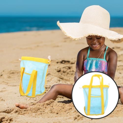 GALPADA Lovely Mesh Beach Bag for Boys and Girls Lightweight Toy Storage Pouch Design for Shells and Play Essentials for and4