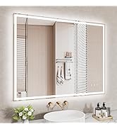 Dripex Badspiegel Mit LED-Beleuchtung - 100x60 Cm Antibeschlag Spiegel Mit 3 Lichtfarben & Memory-Funktion