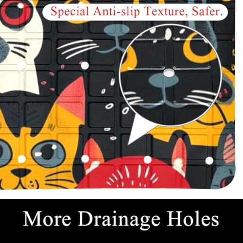 Tapis de bain antidérapant pour éviter les glissades avec motif chat - 3