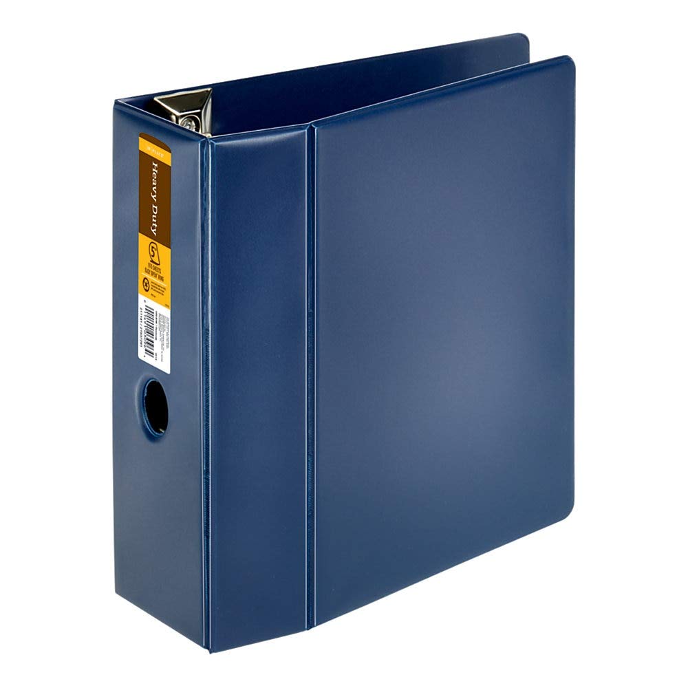 Office Depot Heavy-Duty 3-Ring Binder, 5in D-Rings, 49% Recycled, Navy