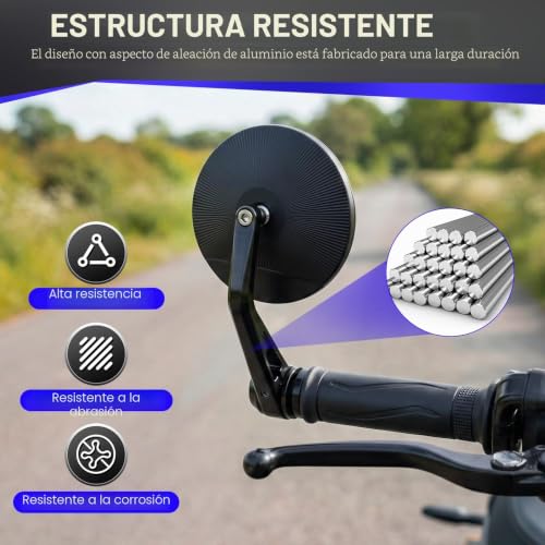 Espejos retrovisores universales de 4 pulgadas con Certificado E para motocicleta 5