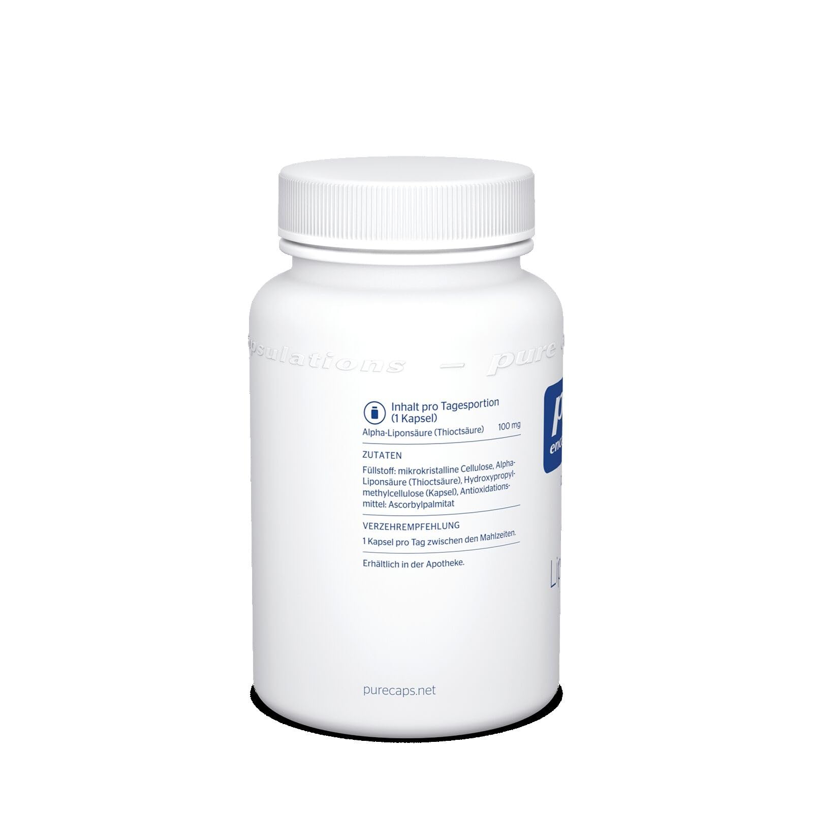Pure Encapsulations - Alpha Liponsäure - 100mg Thioctsäure - Nahrungsergänzungsmittel - 60 Kapseln