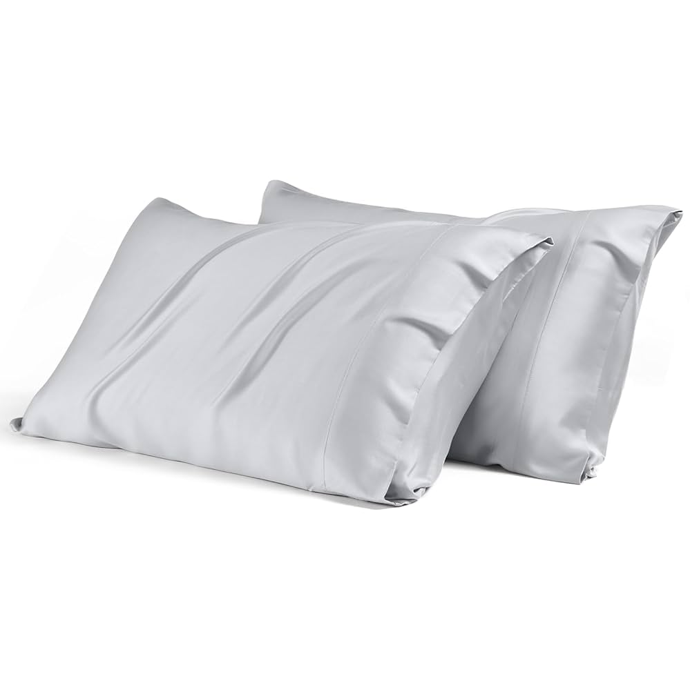 匿名配送✨枕カバー 2枚セット 封筒式ピローケース　グレー Amazon｜枕カバー 2枚セット サテンの枕カバー 封筒式ピロー