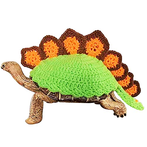 FORZENA Sweater for Turtle - Small Animal Sweater Warm Winter Knitted Handmade Sweater Apparel Accessory Halloween Party Cosplay Costume Photo Shoot for Pet Tortoise Turtle (S,Dinosaur)