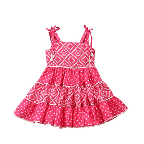 Image of VIKITA Girls Dresses Summer Sleeveless Party Frock for 1 to 8 Years Girls (7-8 Years, Pink)