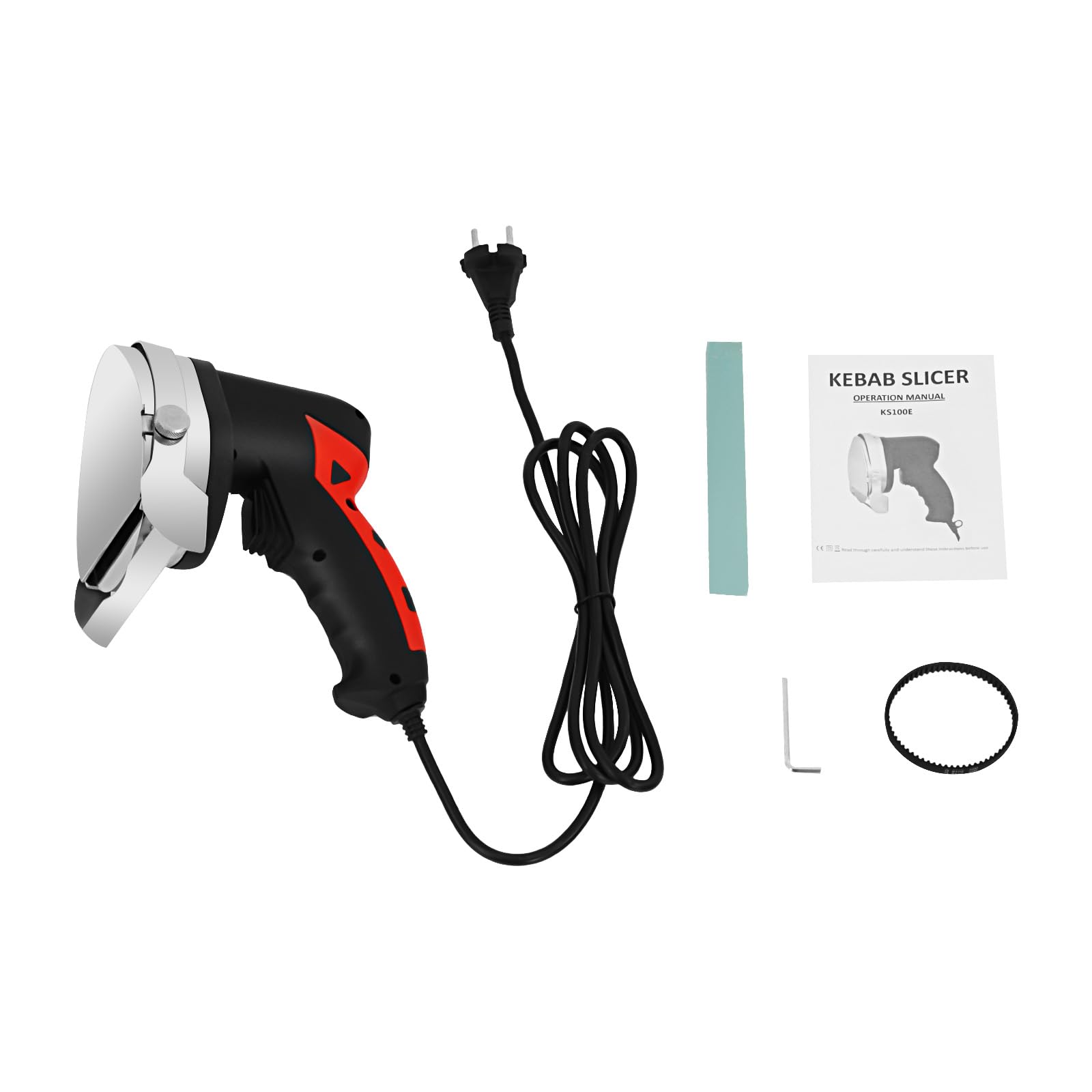 Coupe-kebab électrique, avec moteur en cuivre de 80 W, épaisseur de coupe réglable de 1 à 8 mm, lames en acier inoxydable rouge/noir pour restaurants et snacks Shawarma