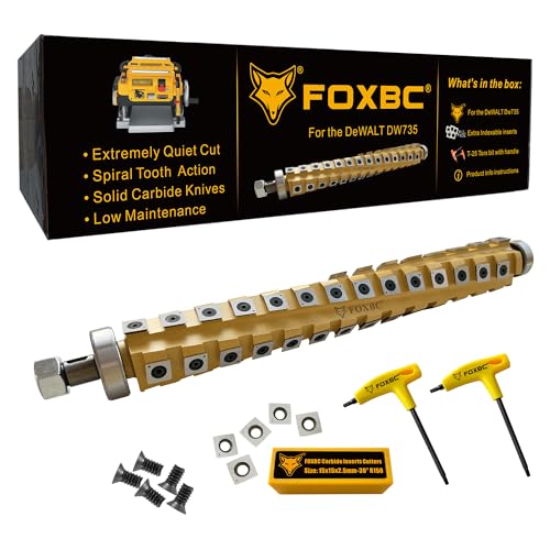 FOXBC OEM 13 Inch Spiral Helical Cutterhead for DeWalt DW735 DW735X Planer