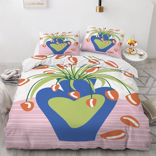 Parure de lit 90x190 en microfibre douce avec housse de couette zippée - 2