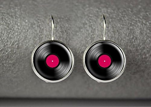 Vinyl record earrings, vinyl record jewelry, vinyl record accessories (3)