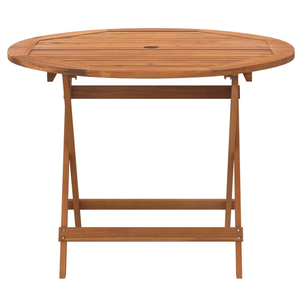 vidaXL Tavolo da Giardino Pieghevole Ø 90x75 cm Legno Massello Acacia